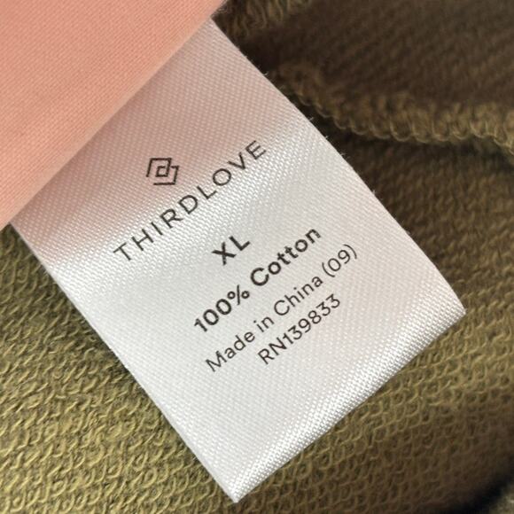 ThirdLove Olive Green Cotton Weekend Terry Jogger Sweatpants - Picture 11 of 12
